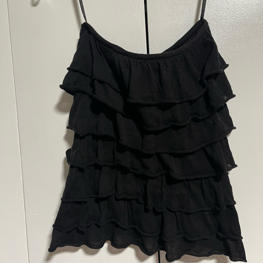 Black Layered Knit Women's Tube Top
